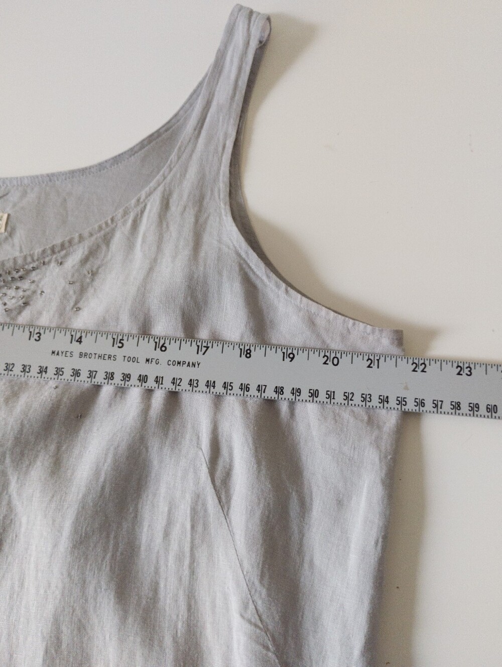 Eileen Fisher Irish Linen Sequin Tank Dress Gray Size 16 - Picture 8 of 10